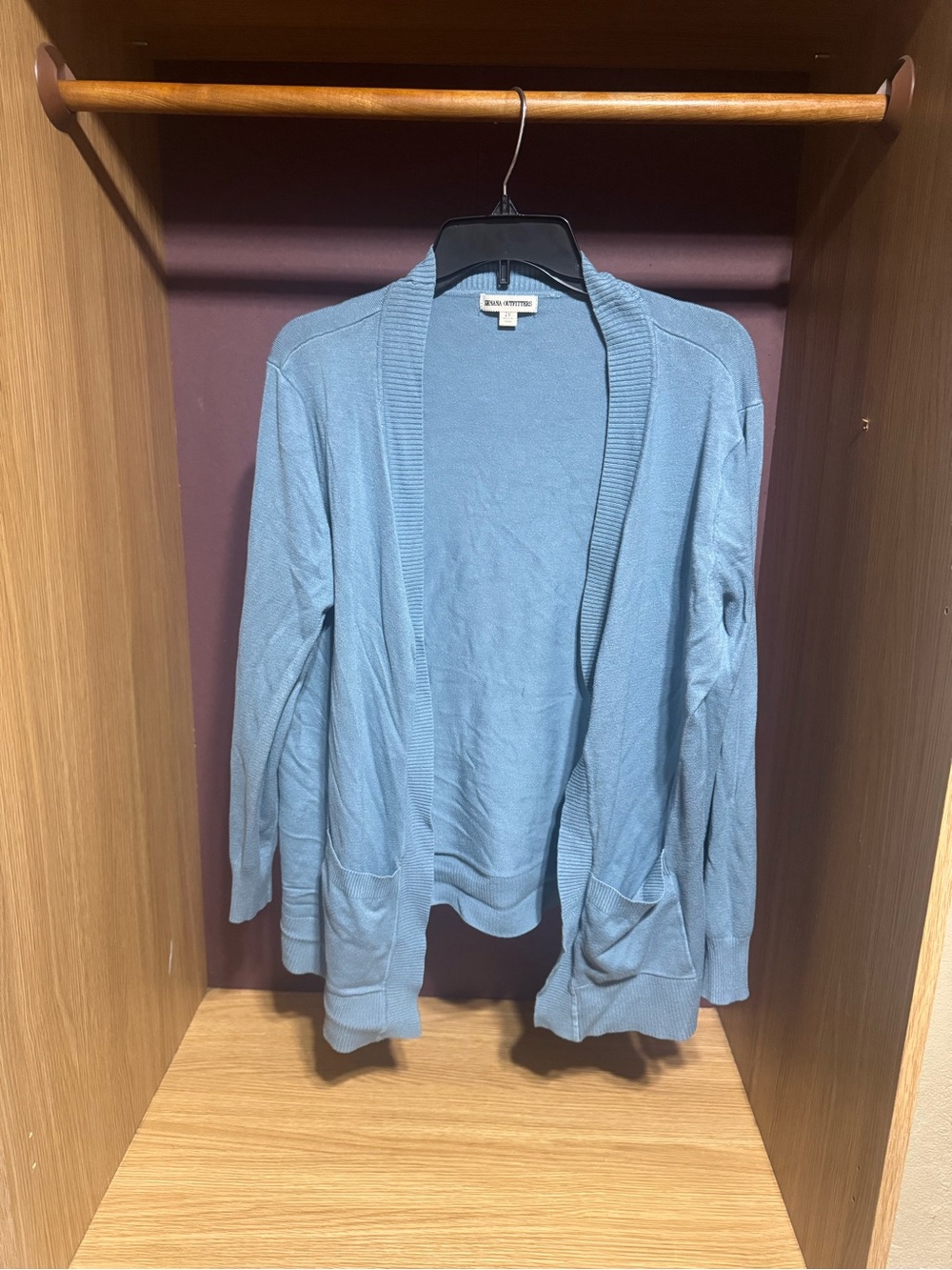 Zenana Outfitters Blue Open Front Cardigan Size 2X Pockets